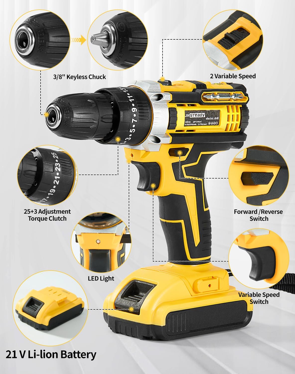 DeWALT 21V Cordless Drill Driver Kit - Image 5