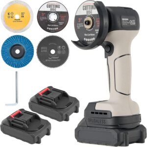 Novorik Cordless Mini Angle Grinder Brushed with 2pcs 16.8V 2000mAh Battery