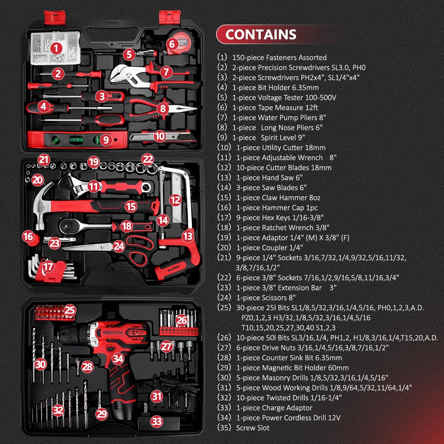KingTool 276-Piece Tool Set Kit - Image 3