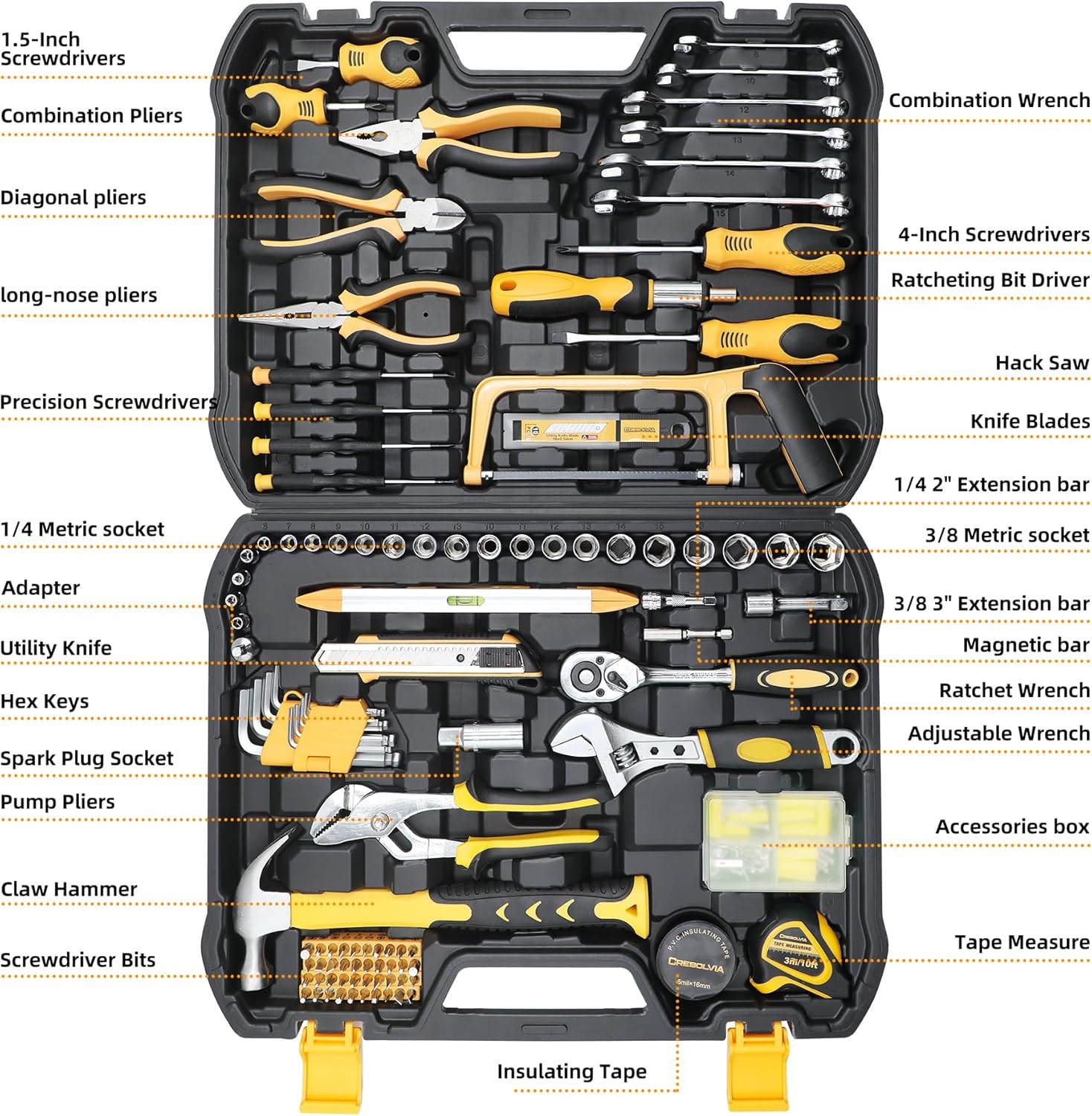Cresolvia 199 Piece Tool Kit for Home - Image 4