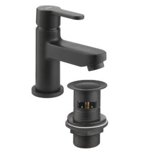 Deva Ethos Cloakroom Basin Mixer Tap Matt Black