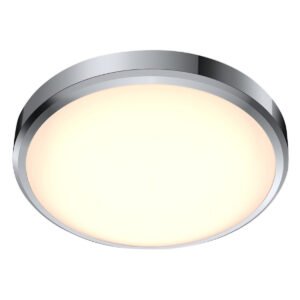 Philips Doris CL257 LED Round IP44 Ceiling Light Chrome 17W 1500lm Warm White